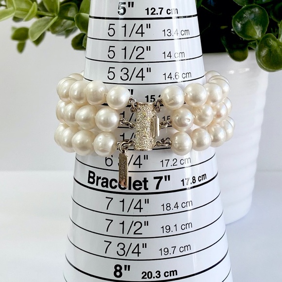 Freshwater Pearl Triple Strand Bracelet - Picture 6 of 6